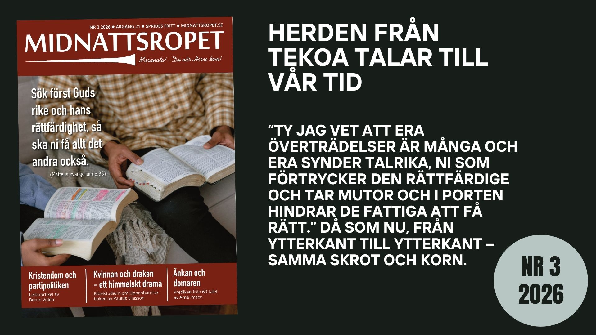 Herden från Tekoa talar till vår tid